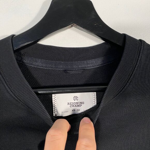 Reigning Champ Oversized Pima Cotton Crewneck Black mens size XS - Picture 4 of 5